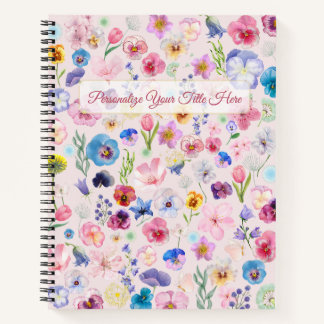 Carnet floral personnalisé - Fleur colorée