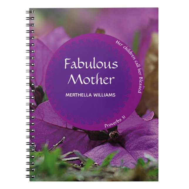 Carnet Floral Purple MÈRE'S DAY Fabuleuse Mère (Devant)