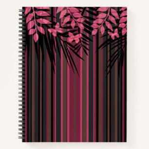 Carnet Floral, rayé, rétro