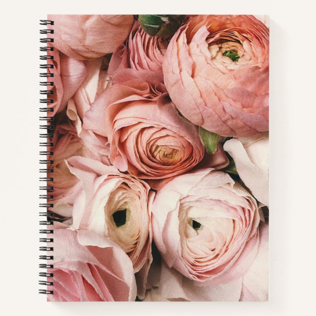 Carnet floral rose (Devant)
