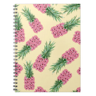 Carnet Floral rose ananas Jaune Arrière - plan