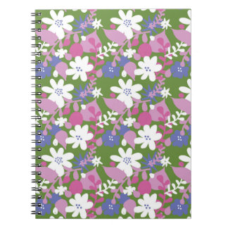 Carnet floral rose et blanc