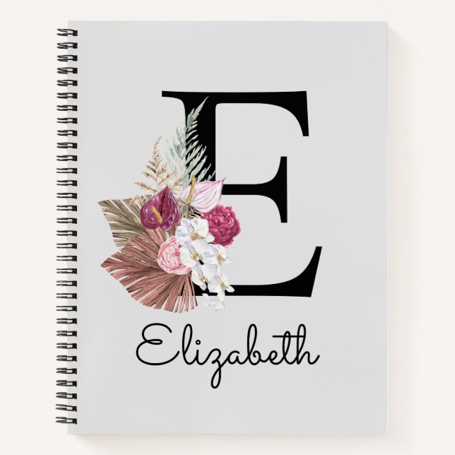 Carnet Floral rose moderne E (Devant)
