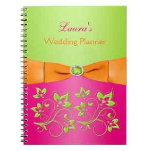 Carnet floral rose orange rose personnalisé