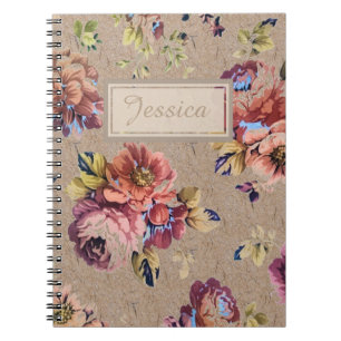 Carnet Floral rustique vintage