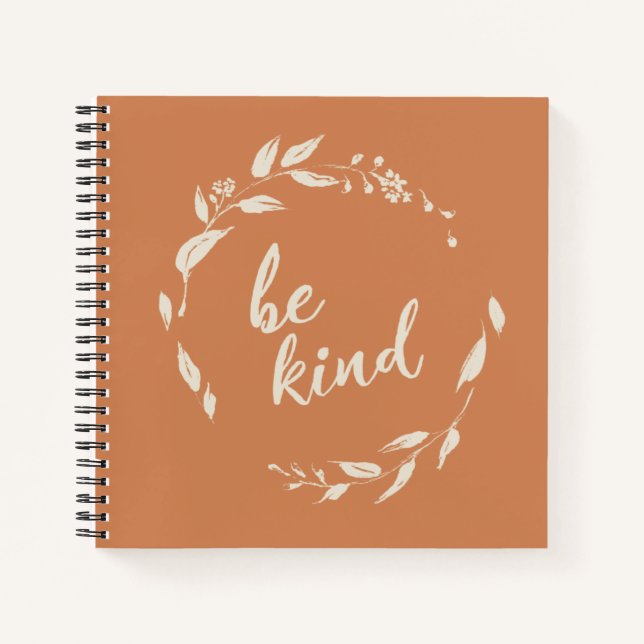 Carnet Floral Terracotta Rustique Gratitude Citation (Devant)