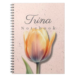 Carnet Floral Tulipe Nom | Journal Pastel