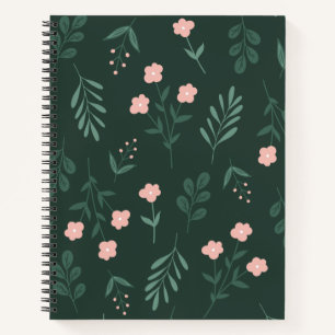 Carnet FLoral vert et rose