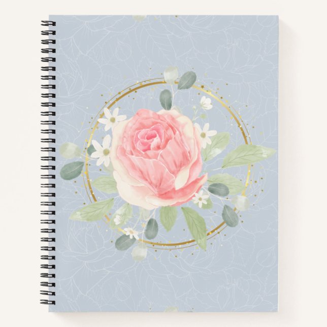 Carnet Floral Vintage bleu (Devant)