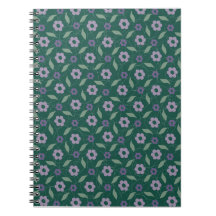 carnet floral violet et vert