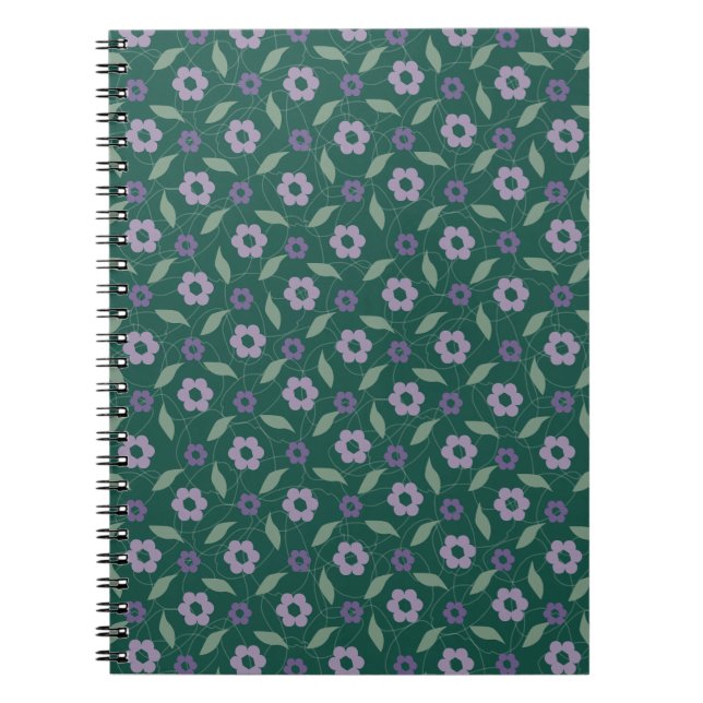 carnet floral violet et vert (Devant)