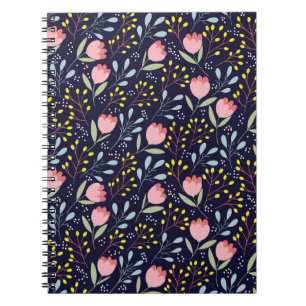Carnet Flore mignonne : Fleurs colorées Motif.