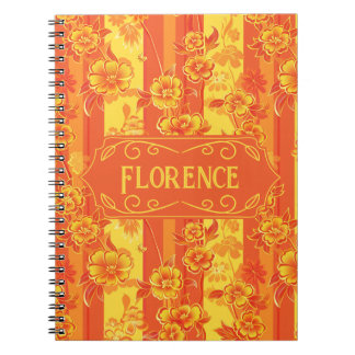 Carnet Florence Floral jaune et orange