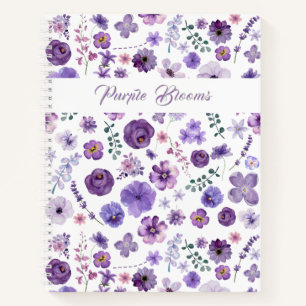 Carnet Flores pourpres - Jardin Floral motif élégant