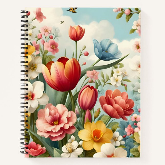 Carnet florissant des fleurs de printemps (Devant)