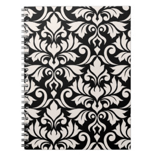 Carnet Flourissant Damask Art I Cream sur Black