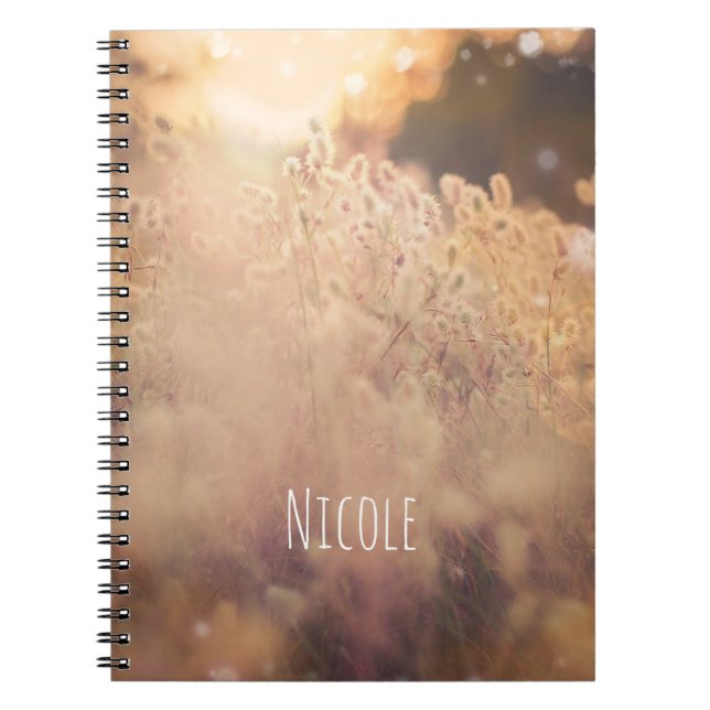 Carnet Flower Field Rustic Country Sunset Dusk Personnali (Devant)