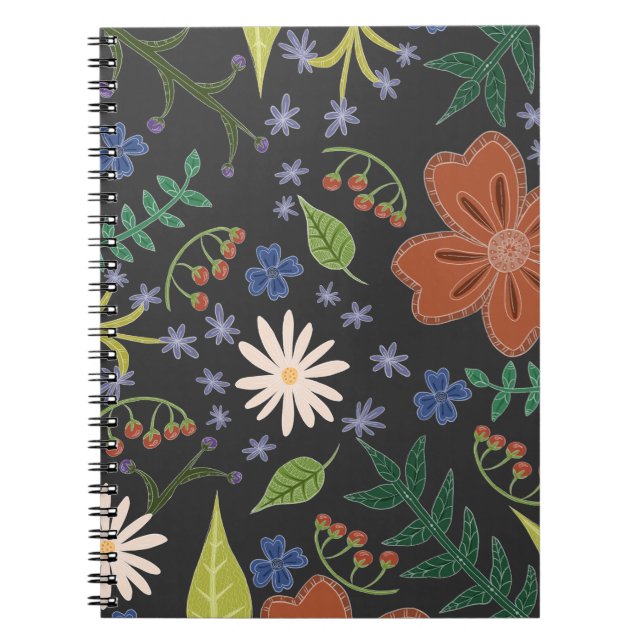 Carnet Flowers Boho Indie Hippie Aesthetic Original (Devant)