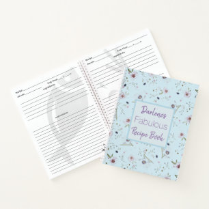 Carnet FLowers colorés sur Recette Bleue Personnalisé