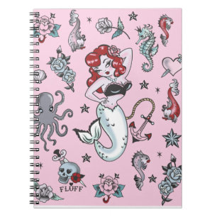 Carnet Fluff Molly Mermaid Notebook rose