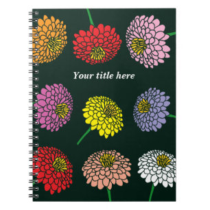 Carnet Fluffy Zinnias découpé conception d'impression de