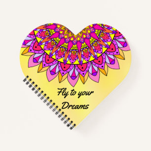 Carnet Fly Dreams Mandala Inspirational Happy Heart