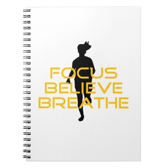 Carnet Focus Croire Respirer Jaune Courir Fitness (Devant)