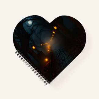 Carnet Foggy Lantern Path Halloween Notebook