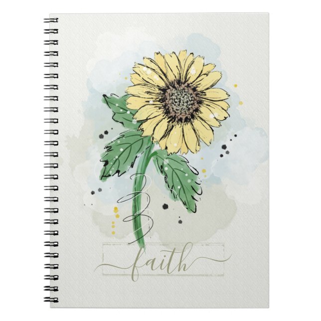Carnet Foi Fleur Aquarelle Jaune (Devant)