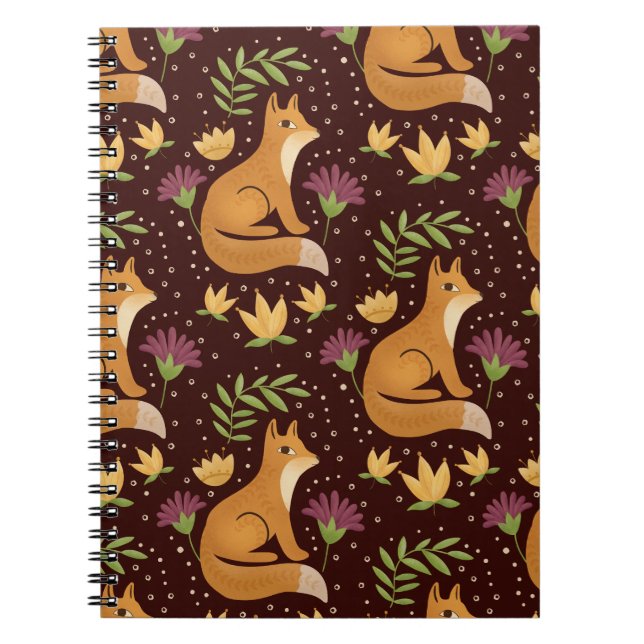 Carnet Folk Foxes Spiral Notebook (Devant)