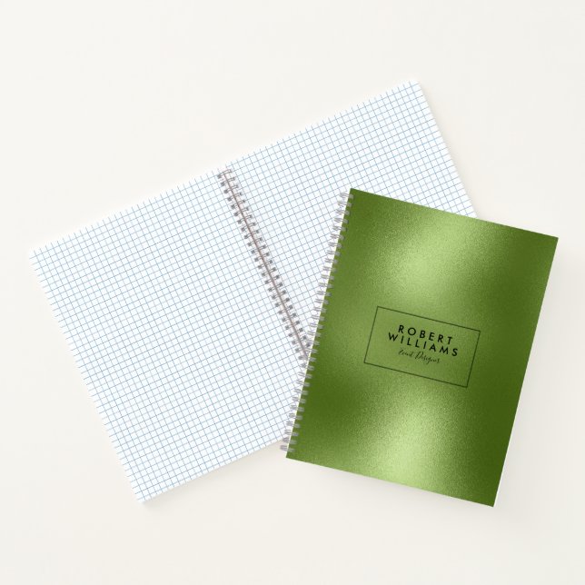 Carnet Fond Abstrait Vert Brillant Moderne (Intérieur)