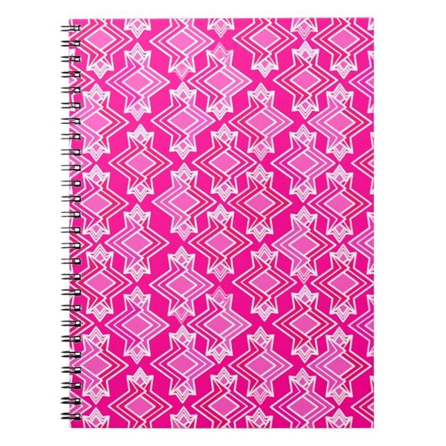 Carnet Fond d'écran Art Déco Motif, Fuchsia Pink (Devant)