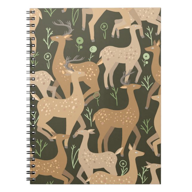 Carnet Fond d'écran de la forêt de cerfs scandinaves (Devant)