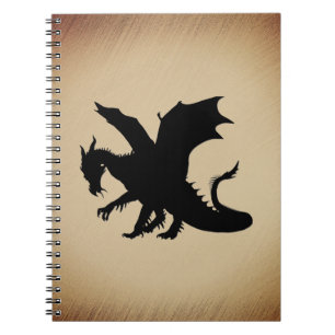 Carnet Fond rustique Dragon noir