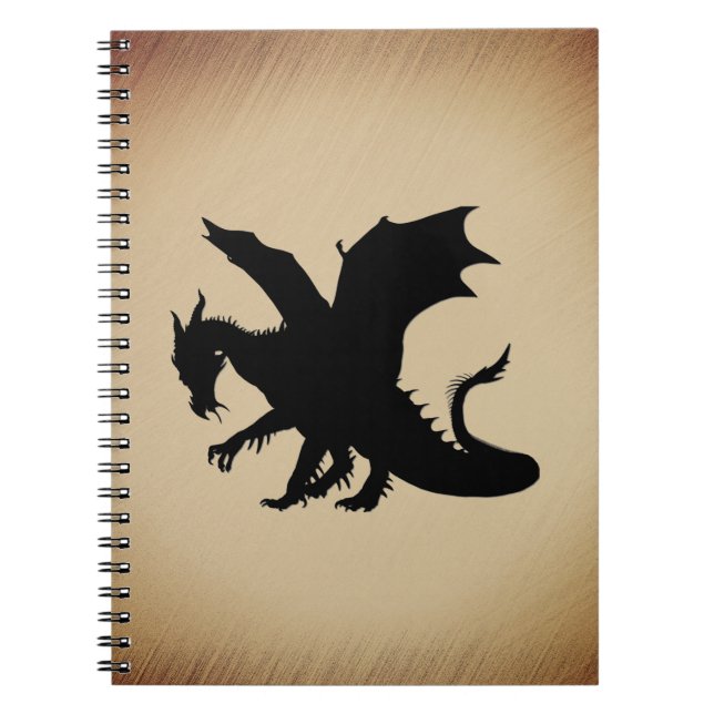 Carnet Fond rustique Dragon noir (Devant)