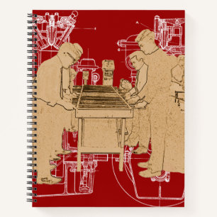 Carnet FOOSBALL vintage FUZBOLL PHOTO ART TABLEAU DE FOOT