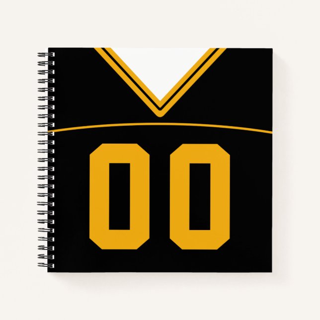 Carnet Football Jersey Custom Black & Gold (Devant)