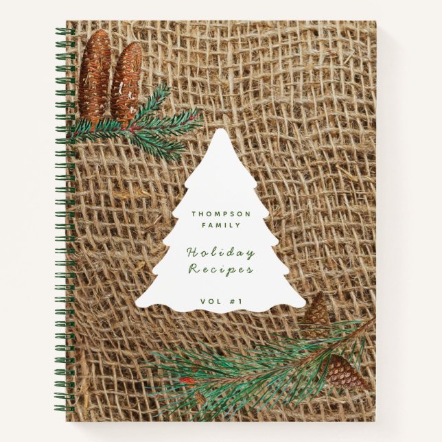 Carnet Forêt de pins rustique Arbre de Noël Recettes fami (Devant)