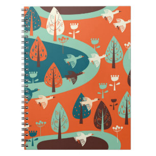 Carnet Forêt d'oies : Scène Vintage de la nature