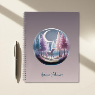 Carnet Forêt enchantée personnalisée avec licorne