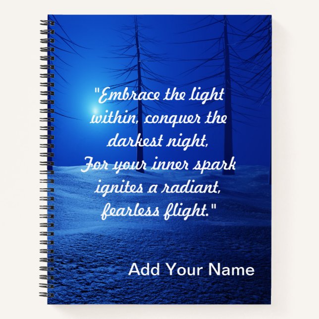 Carnet Forêt esthétique paysage bleu foncé motivation (Devant)