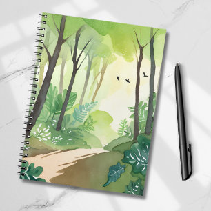 Carnet Forêt verte florissante Aquarelle de la nature