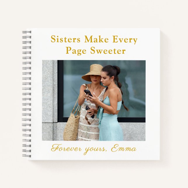 Carnet Forever Sisters – Custom Photo Notebook Gift (Devant)