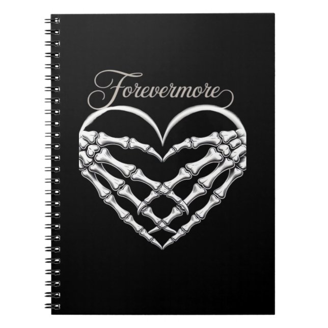 Carnet Forevermore Squelette Mains Coeur Romance gothique (Devant)