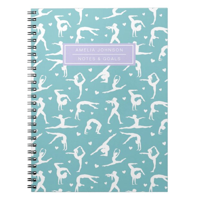 Carnet Formation gymnastique Turquoise Nom personnalisé M (Devant)