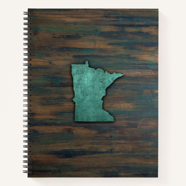 Carnet Forme de Minnesota Turquoise rustique (Devant)