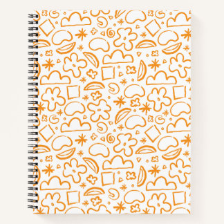 Carnet Formes Abstraites modernes Motif Vibrant Orange