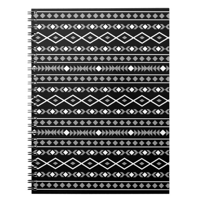 Carnet Formes Aztec Motif gris noir (Devant)
