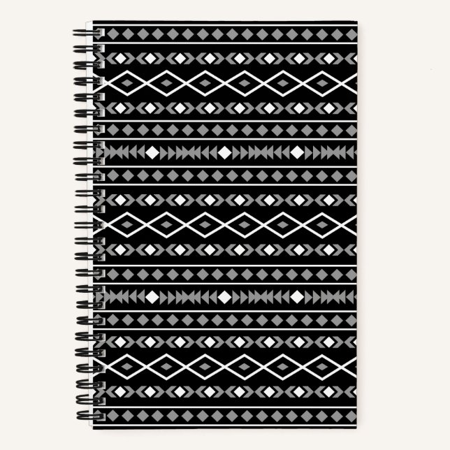 Carnet Formes Aztec Motif gris noir (Recto)