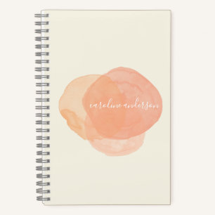 Carnet Formes d'aquarelle élégantes en Peach Personnalisé